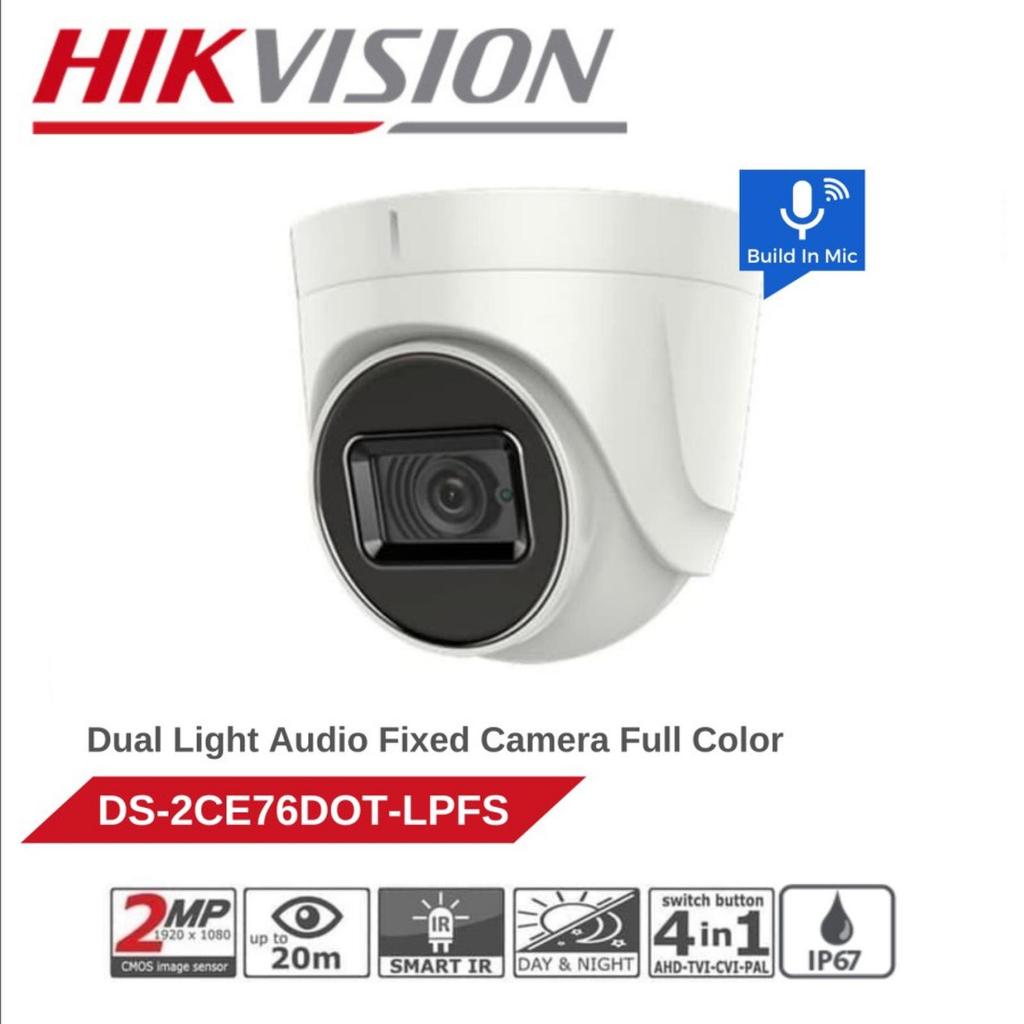 HIKVISION DS-2CE76D0T-LPFS DUAL LIGHT AUDIO กล้องวงจรปิดในร่ม 2MP