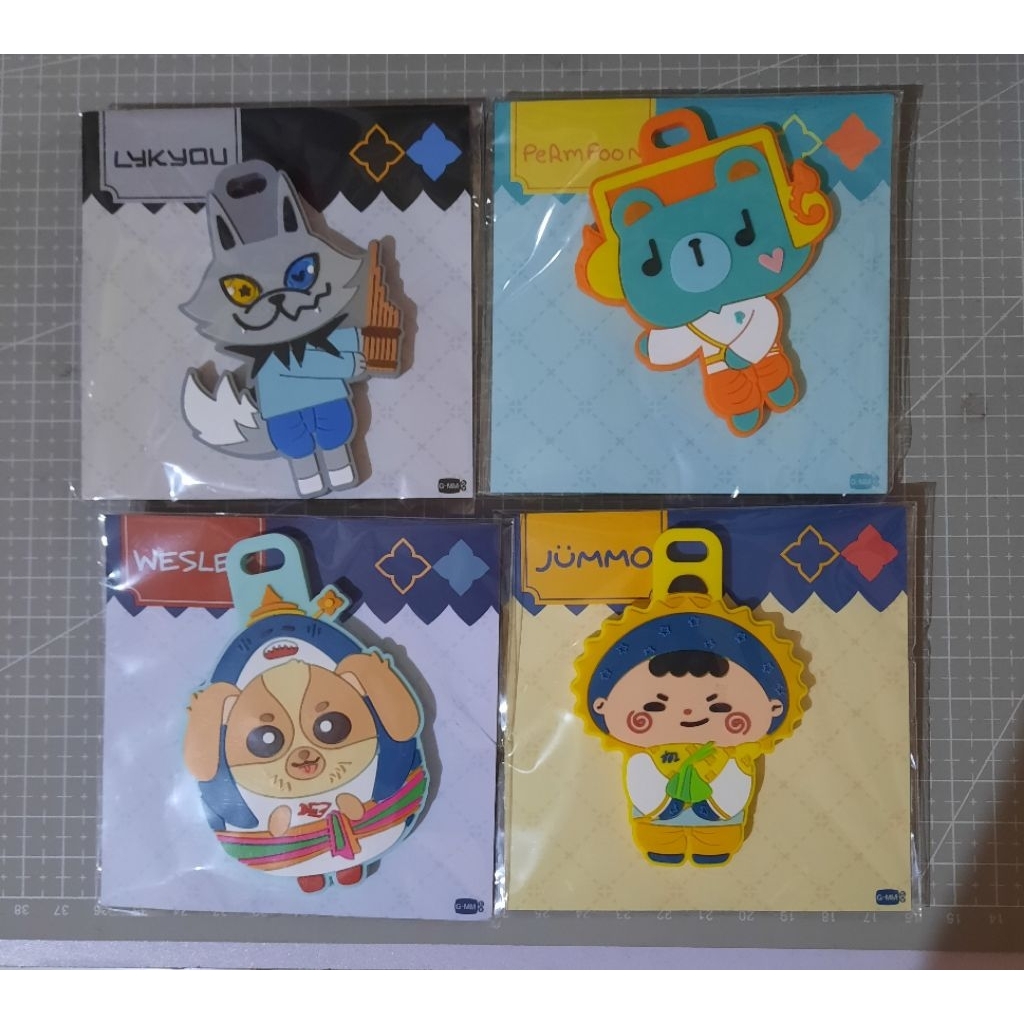 [READY] GMMTV CHARACTER FEST RUBBER TAG LYKYO WESLEY JUMMO