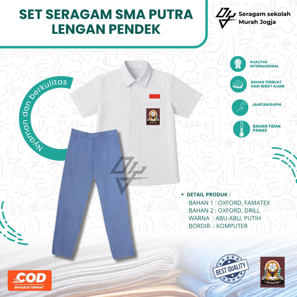 JOGJA UNIFORM ชุดสูง SCHOOL UNIFORM SET BOYS HIGH SCHOOL UNIFORM SET PREMIUM BOYS HIGH SCHOOL UNIFOR