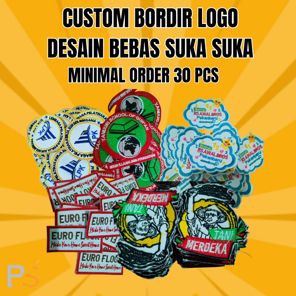 MINIMAL ป้ายโลโก้เย็บปักถักร้อย Bet Emblem ออกแบบที่กําหนดเองฟรีรับประกันคุณภาพ MINIMUM ORDER 30 ชิ้