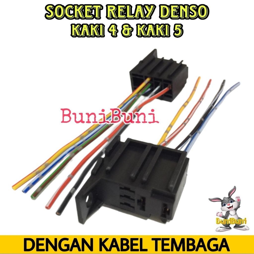 DENSO RELAY SOCKET / Denso Mini Relay Housing SOCKET สีฟ้า 4 Pin & 5 Pin สายทองแดงเต็ม