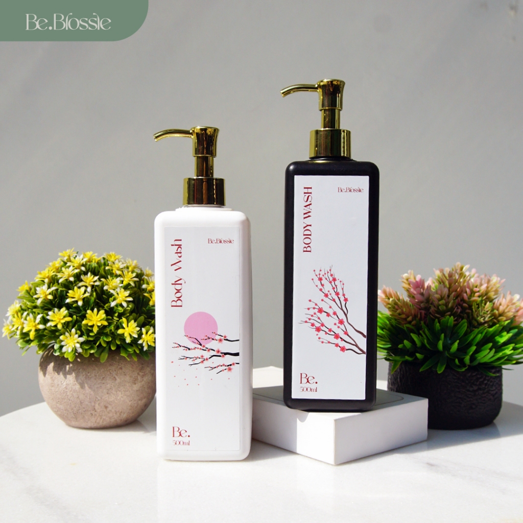 Be.Blossie Aesthetic Sakura Bottle Refill Body Wash Refill Bottle Pump Gold & Silver 500ml
