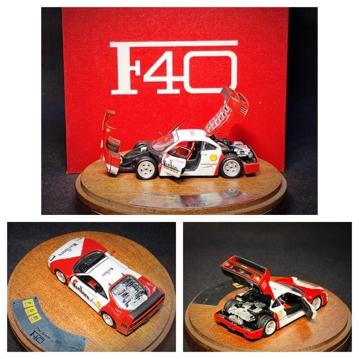 PGM 1/64 Ferrari F40 Red White Marlb Deluxe Ver Round Acrylic Packing