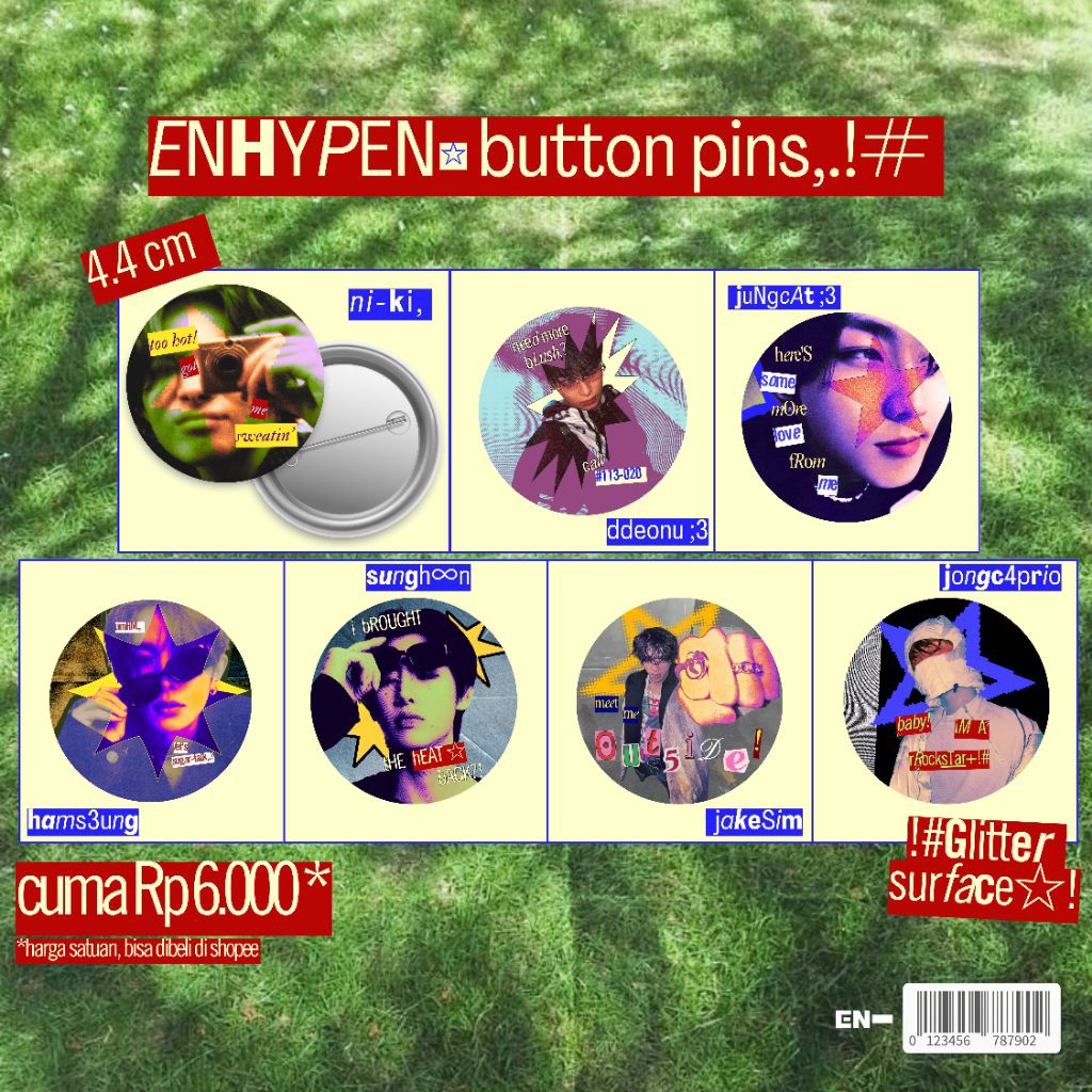 ปุ่ม Enhypen Pin / Enhypen Fan Merch / Enhypen Pin / สินค้า Enhypen (อ่านคําอธิบาย)