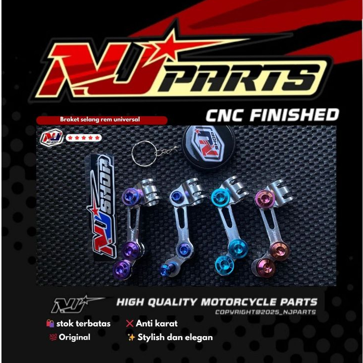 ORIGINAL PLUS ORIGINAL NJPARTS ที่ยึดท่อ CNC สายเบรค BRACKET พร้อมสลักเกลียวไทเทเนียม nj ตัวยึดสายเบ