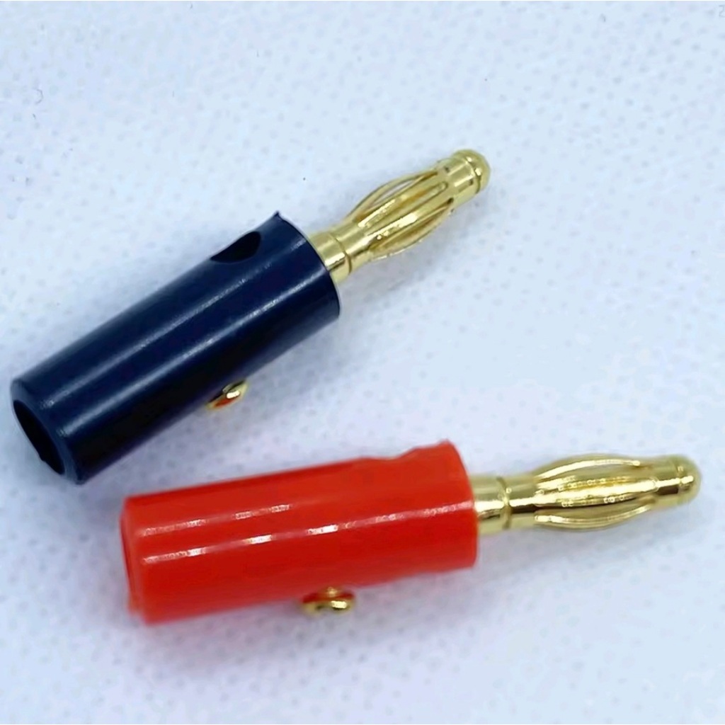 MERAH Jack Banana Gold Plated 4 mm Jack Male Banana RED BLACK Per 1 Set