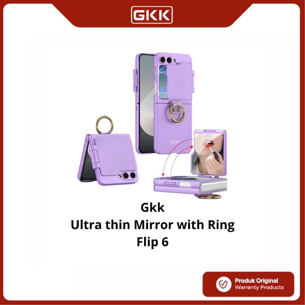 เคส Samsung Galaxy Flip 6 Flip6 GKK Ultra thin Mirror พร้อมแหวน