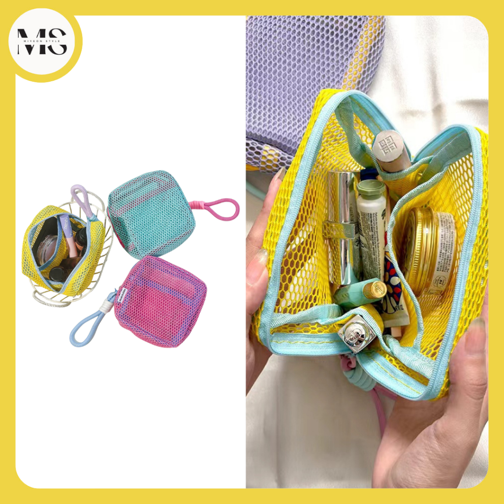 *Miyeon* TS702 Tofu Mesh Bag Pouch Tahu Travel Make Up Bag Y2K