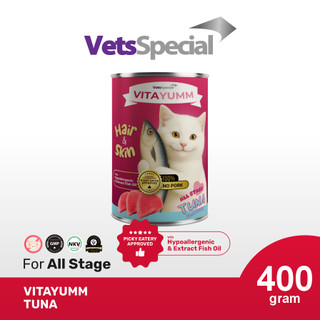 Vitayumm All Stage Hair & Skin Tuna Salmon Makanan Basah Kucing Adult Kitten Bagus Untuk Bulu dan Kulit