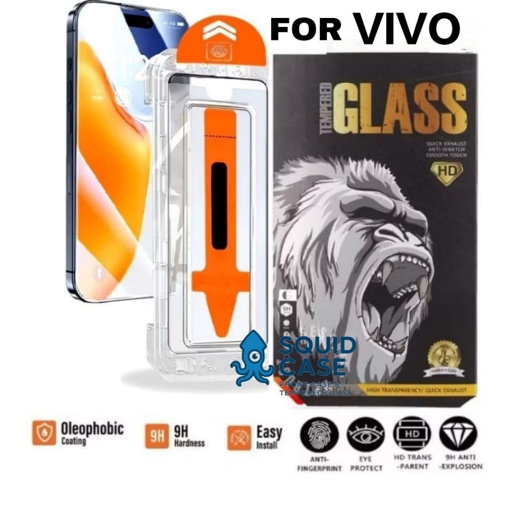 TEMPERED GLASS GORILLAS [CLEAR] MONKEYKING EASY INSTALL PREMIUM QUALITY ANTI-SCRATCH AUTO ALIGN TECH