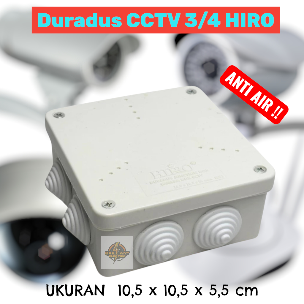 Duradus CCTV White Hiro 3/4 Junction Box CCTV Hiro White กันน้ํา ขนาด 10.5 x 10.5 x 5.5 cm