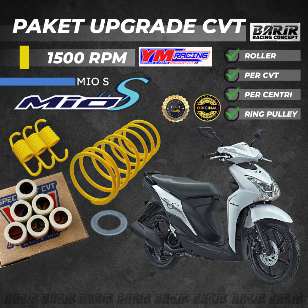 แพ็คเกจอัพเกรด MIO S YM Racing 1500 RPM CVT ดั้งเดิม