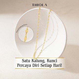 THIQLA - Kalung Pecah Kopi KOVA - Kalung Kecil Dan Tipis Elegan - Kalung Wanita & Remaja - Stainless Steel Mirip Kalung Titanium Ori Anti Karat