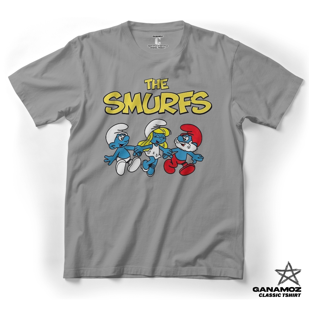GANAMOZ Kaos Kids Teens Adults SMURF Classic T-Shirt Oversize T-Shirt | เสื้อผ้าเด็ก 10-18 ปี | วัยร