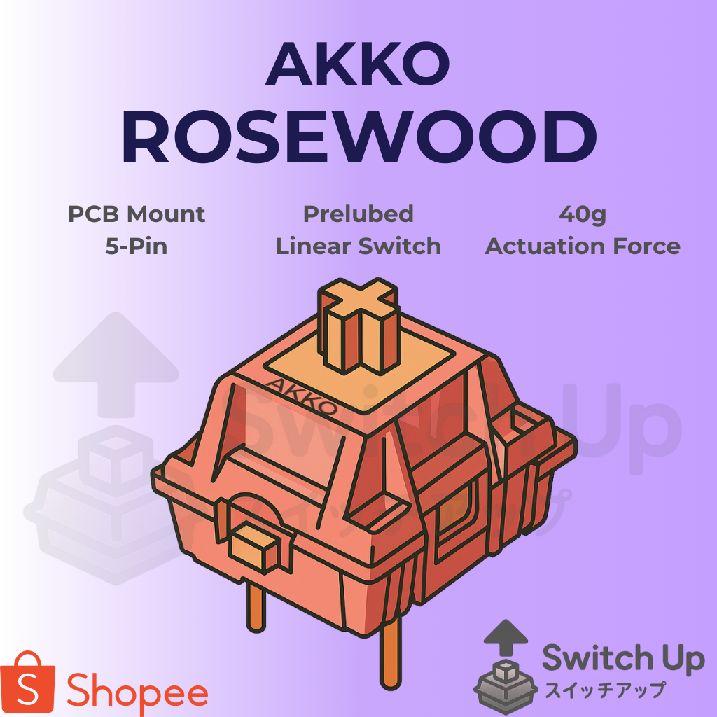 AKKO ROSEWOOD - คีย์บอร์ด SWITCH - 5 PIN - 40 G - LINEAR SWITCH (PCB MOUNT) - สวิตช์ MX COMPATIBLE