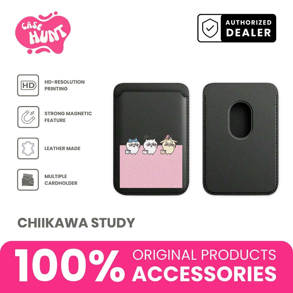 Magnetic Cardholder Case Hunt Cool Aesthetic Chiikawa Pattern Simple Design Magsafe Accessories iPho