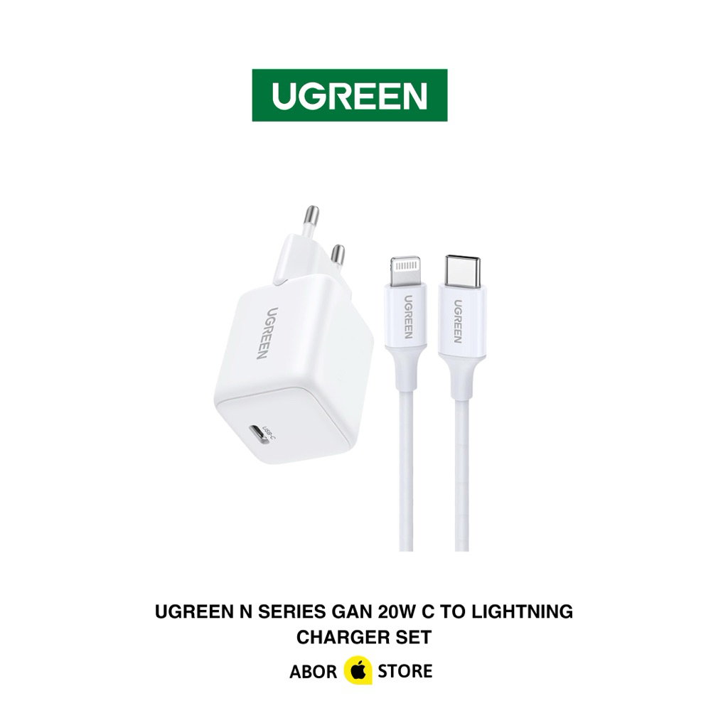UGREEN N Series GaN 20W USB C- to Lightning Charger Set