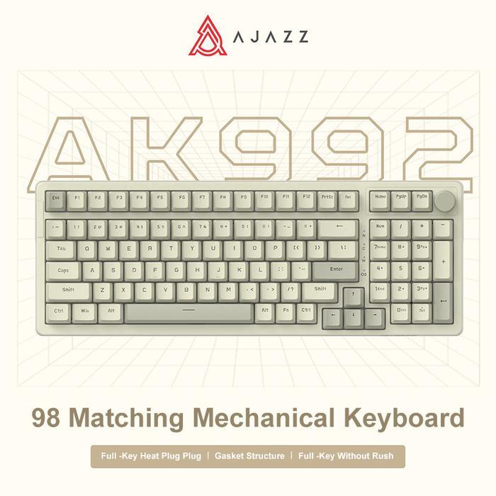 Ajazz AK992 คีย์บอร์ดแบบมีสายย้อนยุค 99 คีย์สวิตช์สีแดง