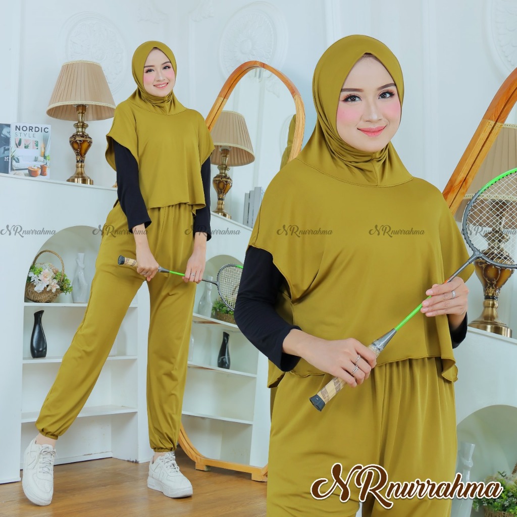 ชุดกีฬาผู้หญิง NR Muslim รุ่นฮิญาบ เสื้อฮู้ด Outer sport 3in1