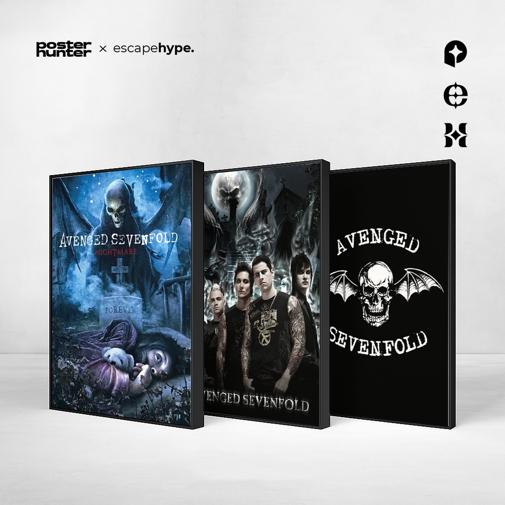 A7X AVENGED SEVENFOLD Frame Block Poster - Retro Metal Rock Band Wall Decor | โปสเตอร์ Hunter X Esca