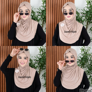 RAYON ZANOO - EMMA HIJAB INSTAN MELEYOT BERGO BAHAN KAOS RAYON PASHMINA TOP