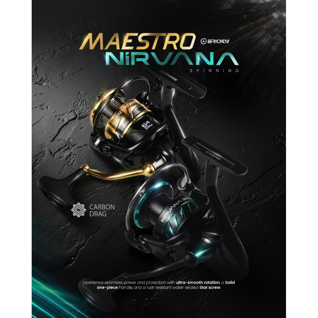 รอก Iroly Nirvana 1000 2000 3000 4000 1000HG 2000HG 3000HG 4000HG รอกตกปลาแบบหมุนและคุณภาพ