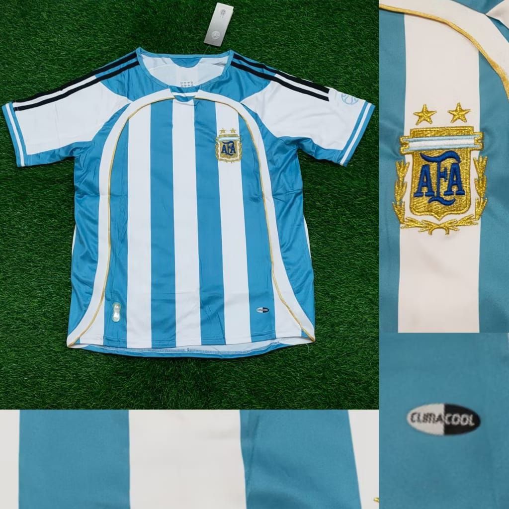 "VINTAGE RETRO JERSEY ARGENTINA HOME WORLD CUP 2006 AAA CLASSIC.