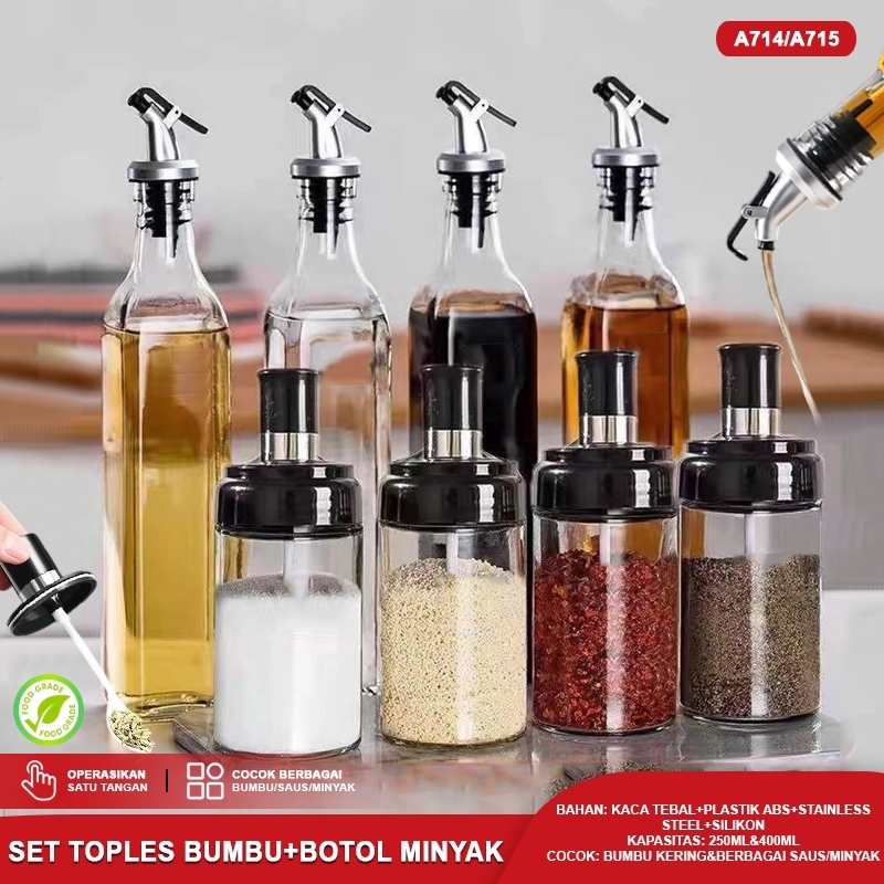 SPICE BOTTLE AND OIL BOTTLE SET SPICE CONTAINER