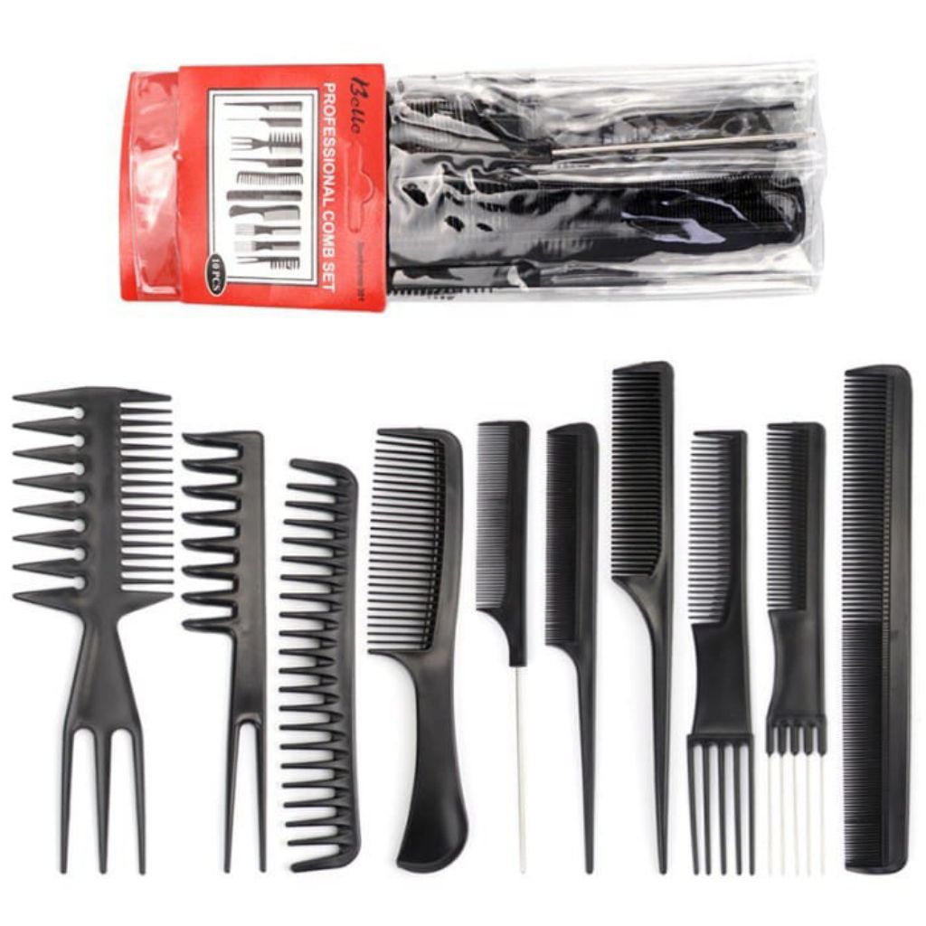 HAIRSTYLIST COMB 10 ชิ้น / SALON COMB / HAIR DECORTATION COMB