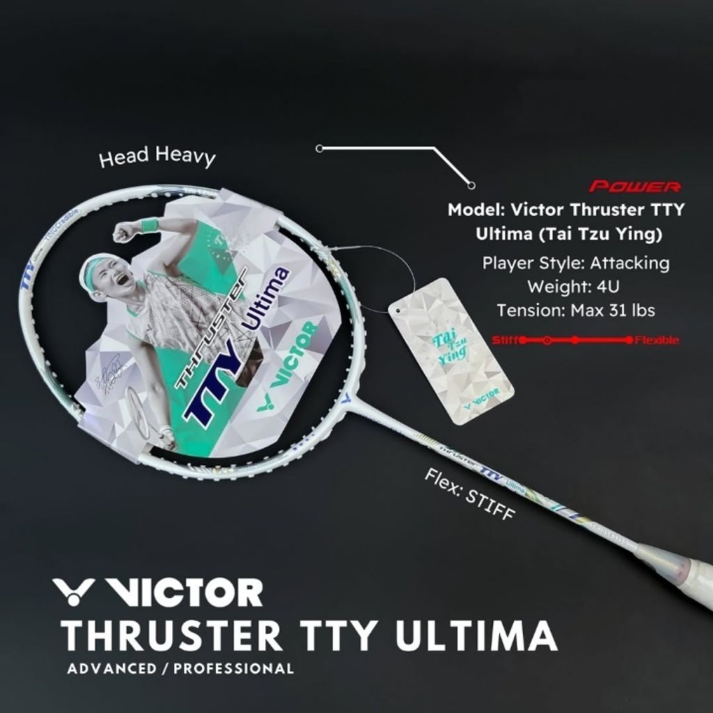 VICTORY TK-TTY ULTIMA 30 LBS LIMITED EDITION BADMINTON CKET ใหม่ล่าสุดพร้อมที่จะใช้ BONUS BAG และการ