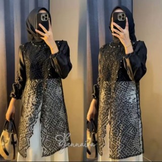 Keyra Outer Brokat Organza Full Payet / Tunik Brokat / Baju Hari Raya, Kondandangan, Wisudaan