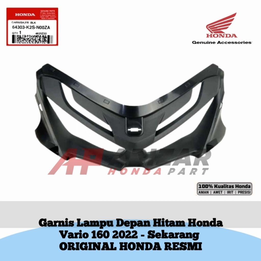 64303-K2S-N00ZA ไฟหน้าสีดํา Garnish Honda Vario 160 2020 - 2024 ORIGINAL HONDA OFFICIAL