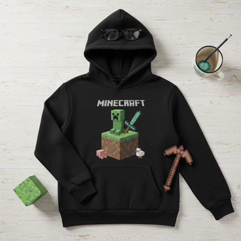 เสื้อสเวตเตอร์จัมเปอร์มีฮู้ด มายคราฟ ไม่จํากัดเพศ สําหรับเด็กอายุ 2-10 ปี | เสื้อแจ็คเก็ตเด็ก Minecr