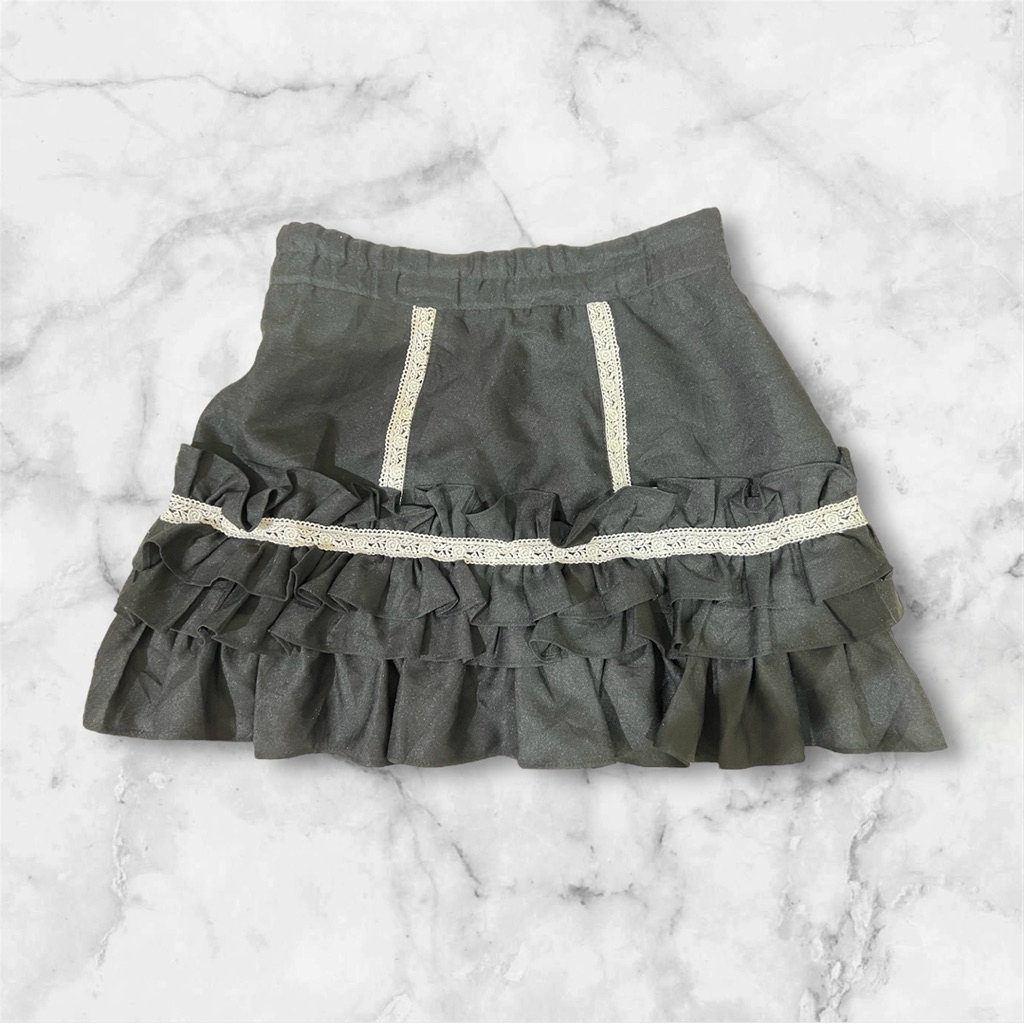 กระโปรง กระโปรง Coquette Kawaii Black Dollette ญี่ปุ่น