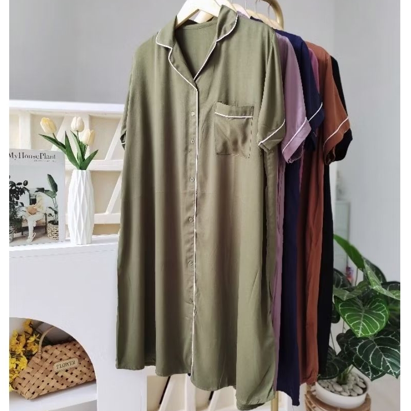 PLAIN DRESS - RAYON TWILL PAJAMAS - PLAIN PAJAMAS - RAYON NIGHTWEAR