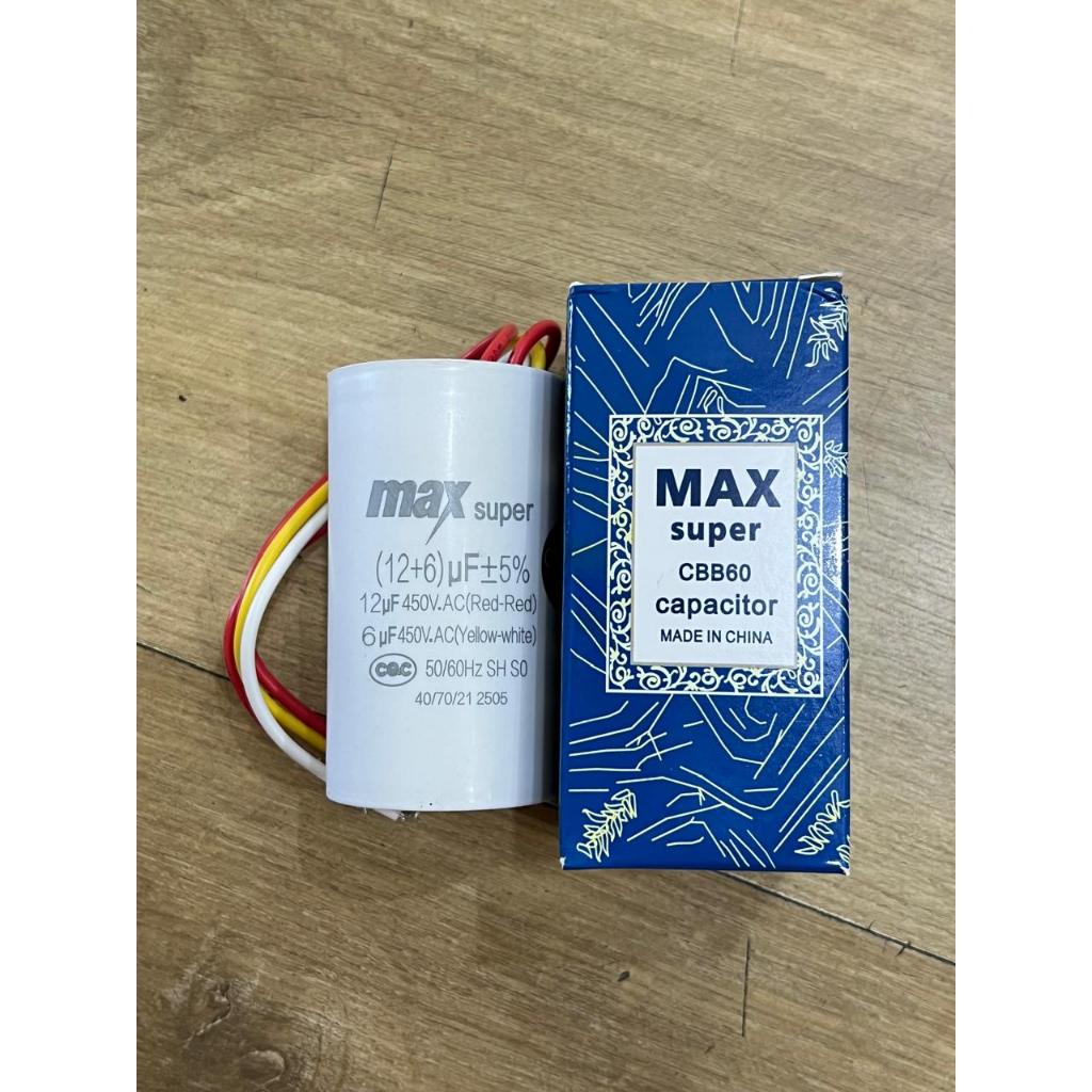 Elco Capacitor 12+6 uF Capacitor 12uf+6uf/400vac MAX SUPER