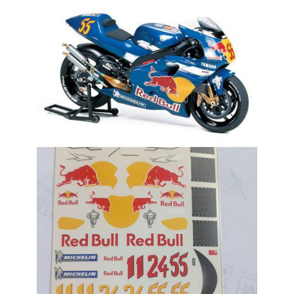 รูปลอก Yamaha YZR 500 1/12, รูปลอก Yamaha Redbull ไม่ตัด