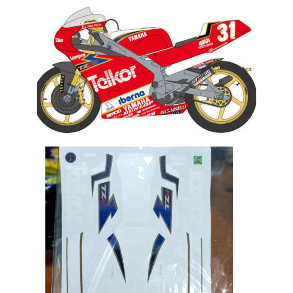 รูปลอก Yamaha TZ250 Teelkor รูปลอก 1/12 ไม่มีตัดล่วงหน้า