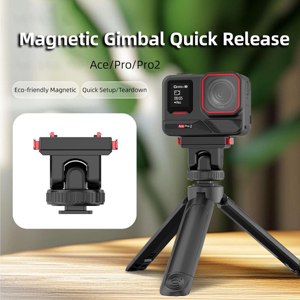 Magnetic Gimbal Quick Release ฐานรองเท้าเย็นขยายสําหรับ Insta360 Ace/Insta360 Ace Pro/Insta360 Ace P