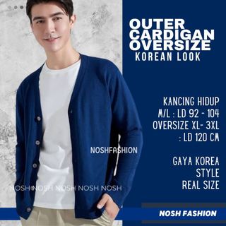 Cardigan Pria Rajut VNeck Korea Style Kekinian Kardigan Rajut Size M/L - NOSH