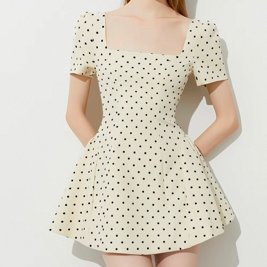 [ READY ] SEPTEMBER BIANCA Polkadot Feminine Mini Dress 83 | ผู้หญิงลายจุดเก๋ไก๋สไตล์ผู้หญิงคุณภาพระ