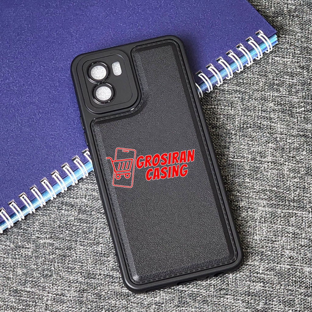 Softcase MacaronซองหนังหนังสีดําVivo Y100 5G Vivo Y15S Vivo Y01 Vivo Y01A Vivo Y16 Vivo Y17 Vivo Y12