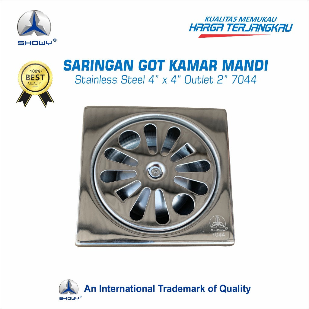 SHOWY ที่กรองท่อระบายน้ําห้องน้ําสแตนเลส 4 ชั้น x 4 ชิ้น Outlet 2 ชั้น S-7044
