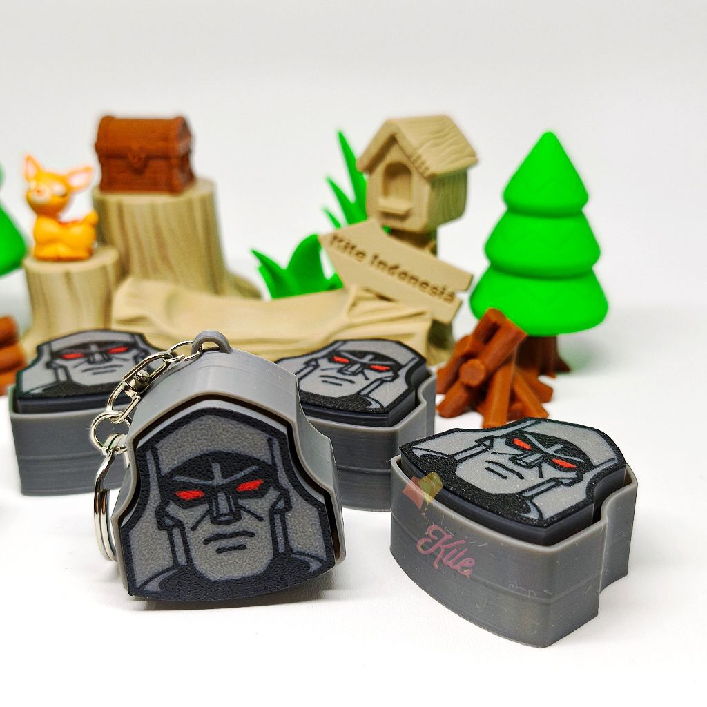 GANTUNGAN [KITE.ID] Megatron Clicker Fidget Keychain - Megatron Transformers Clicker - ของเล่นอยู่ไม