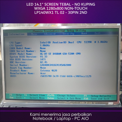 LCD 19.1 WXGA LP141WX1 TL 02 WXGA 1280x800 Pin30 ความหนา 30pin ไม่มีหู Non-Touch 2nd