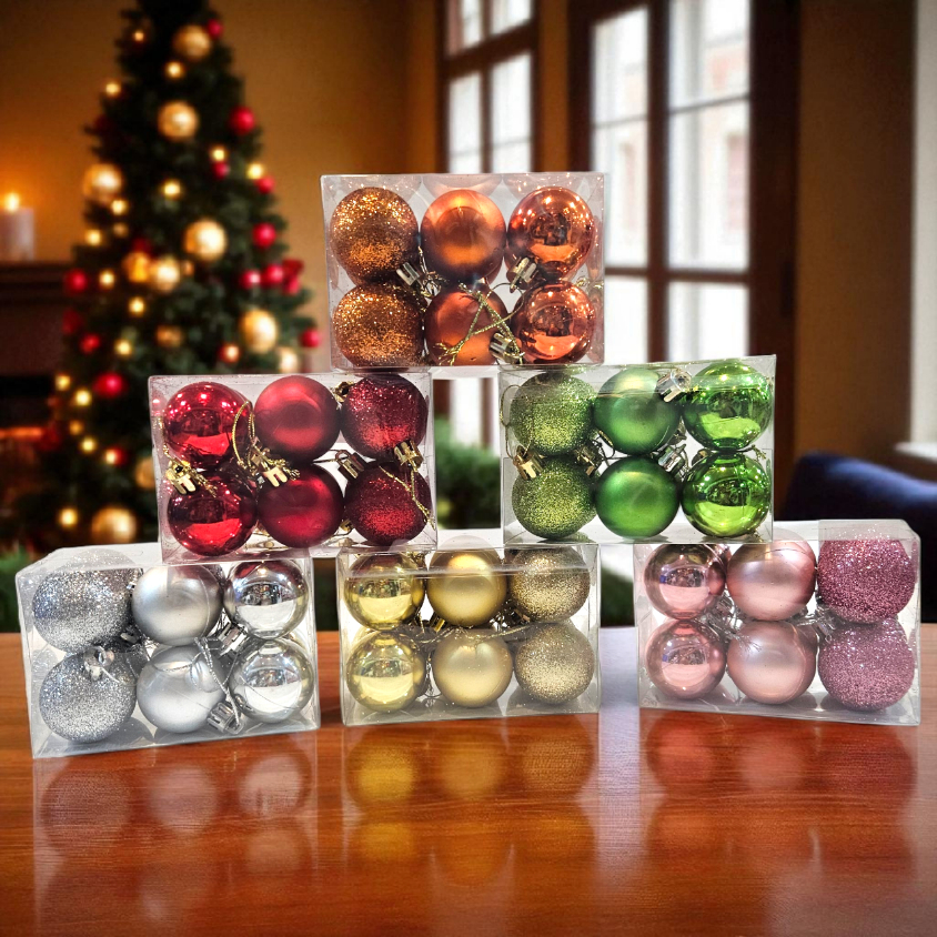 P6/11 Christmas Ball Decorative 4cm Box si12