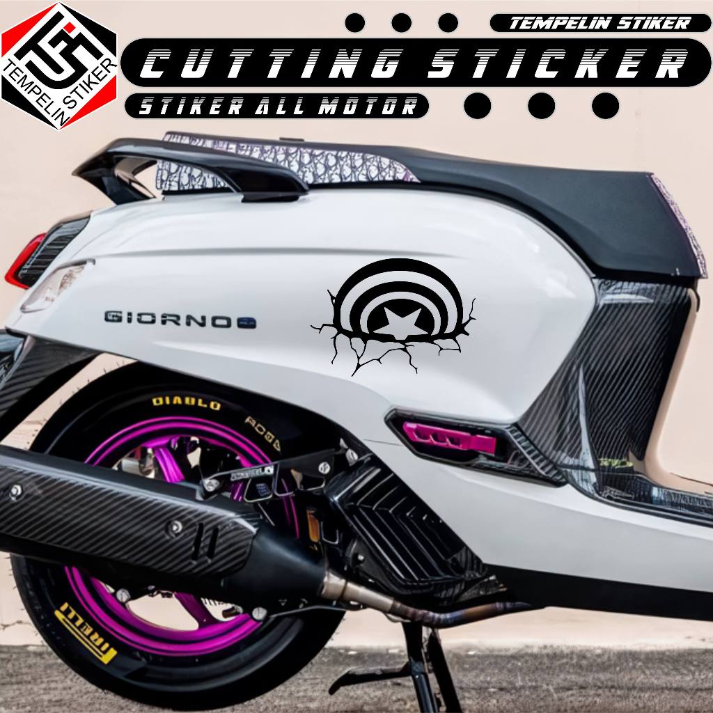 CAPTAIN AMERICA LOGO CUTTING STICKER/UNIVERSAL/STICKER สําหรับรถจักรยานยนต์, แล็ปท็อป, VISOR/WINSIL 