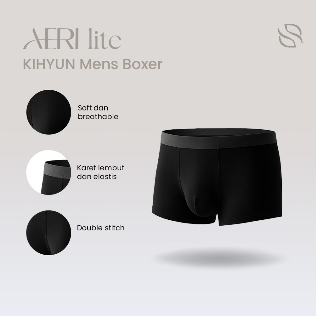 AERI - Kihyun Ice Silk Boxer Short Pants Mens Seamless Elastic Antibiotic Lingerie