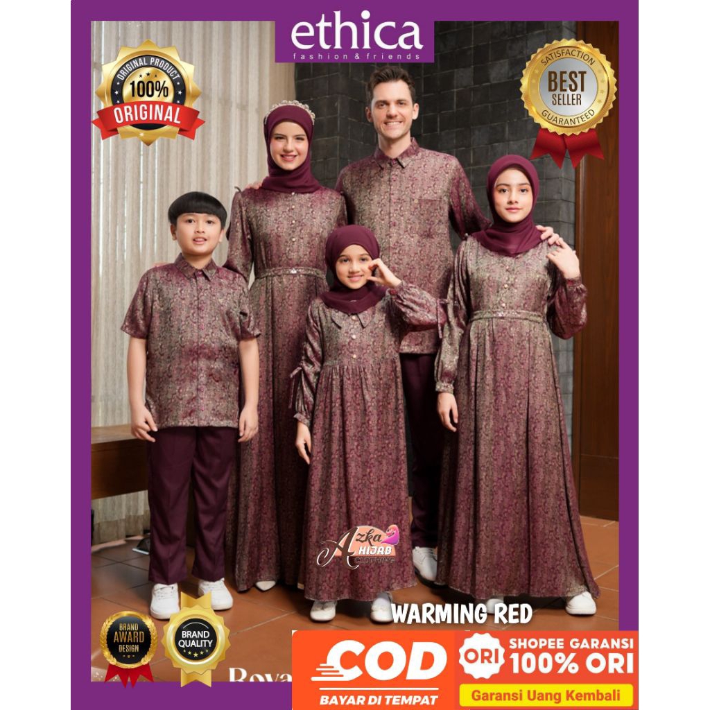 ETHICA Sarimbit Royal Warming Red Ethica Original - Luxury Eid Family Sarimbit 2026 - Eid Couple Clo