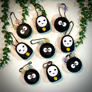 GANTUNGAN Studio GHIBLI Spirited Away Soot Sprite Kaonashi Calcifer Fidget Clicker พวงกุญแจ 3D พิมพ์